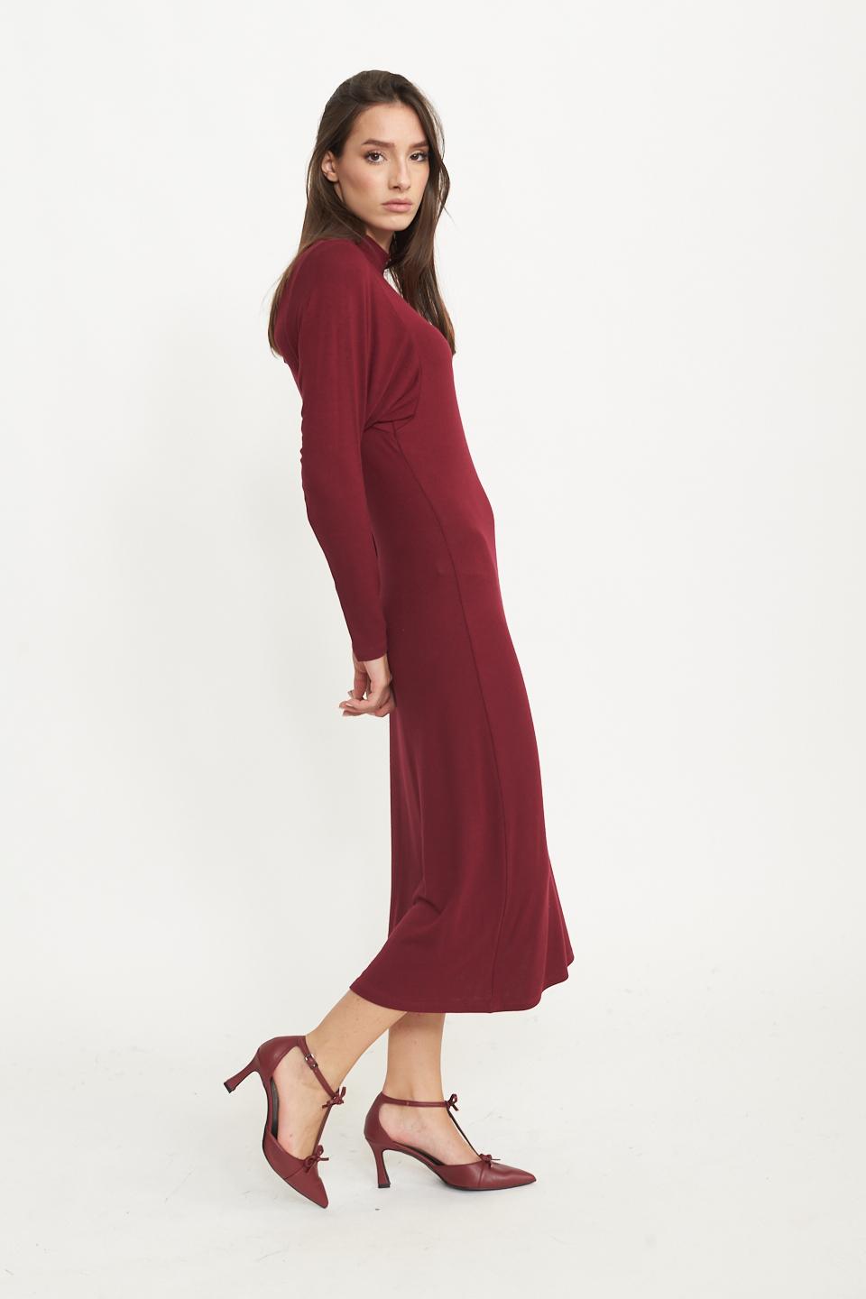 Abito lungo manica pipistrello bordeaux - Autunno - Inverno 2025 | Brend