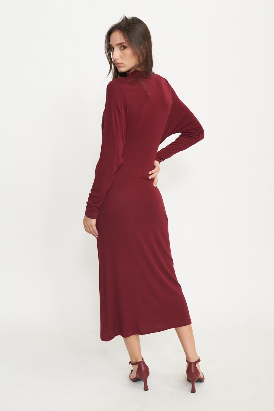 Abito lungo manica pipistrello bordeaux - Autunno - Inverno 2025 | Brend