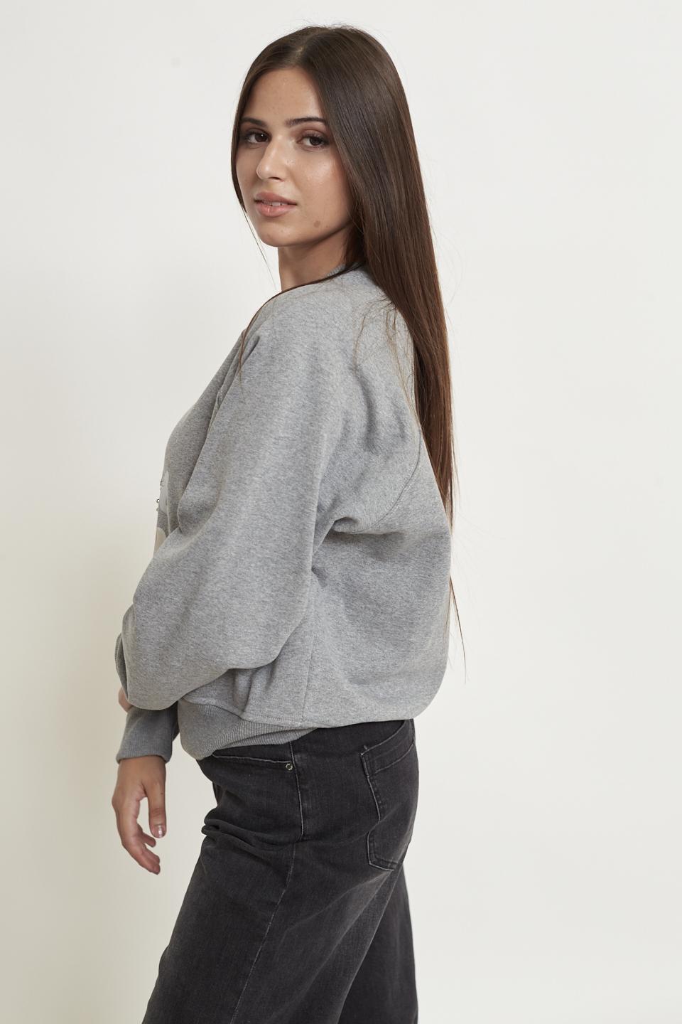 Felpa Minnie con applicazioni grigio melange - Autunno - Inverno 2025 | Brend