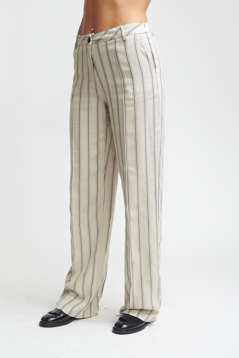Pantalone palazzo rigato lana - Autunno - Inverno 2025 | Brend
