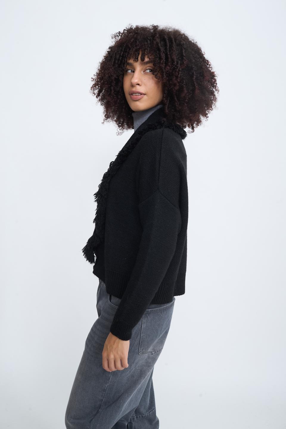 Bomber frange nero - Autunno - Inverno 2025 | Brend