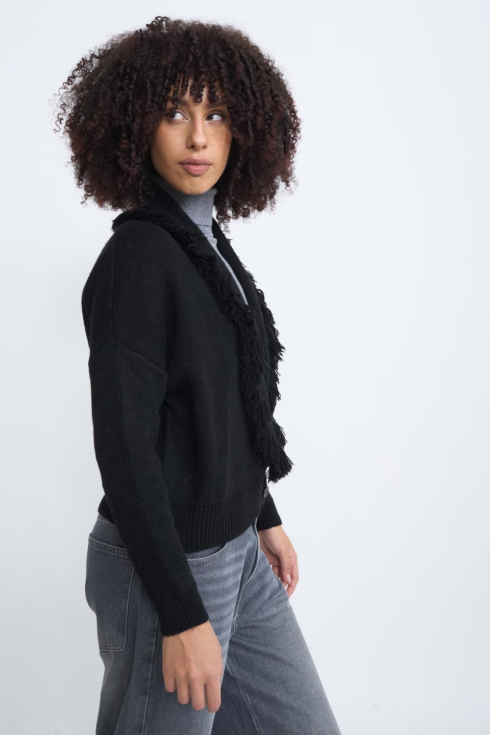 Bomber frange nero - Autunno - Inverno 2025 | Brend