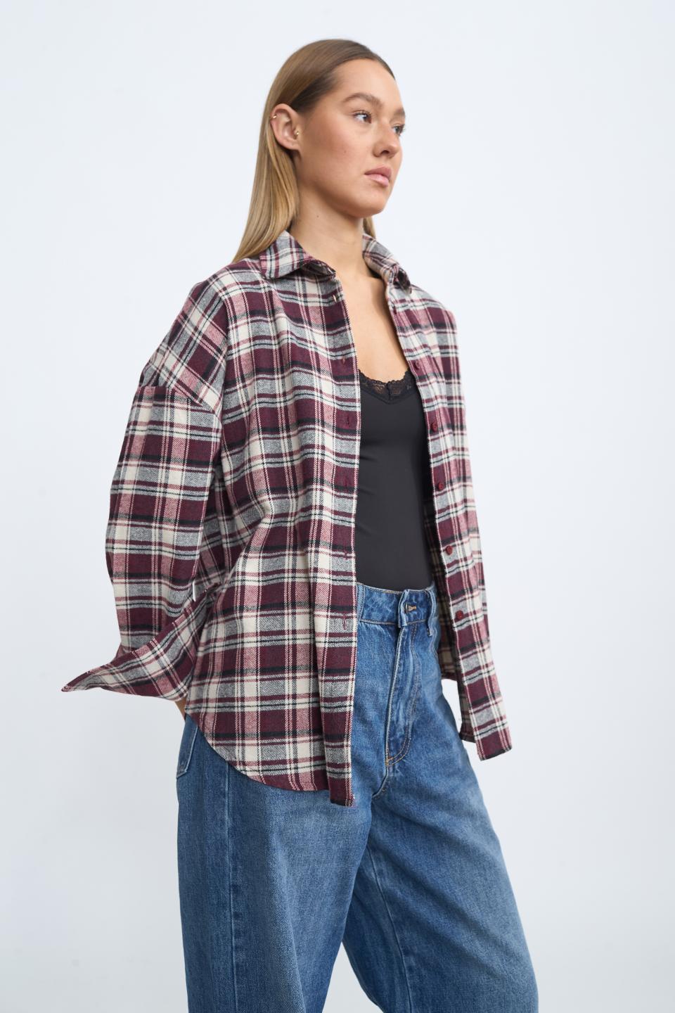 Camicia over check burgundy - Autunno - Inverno 2025 | Brend
