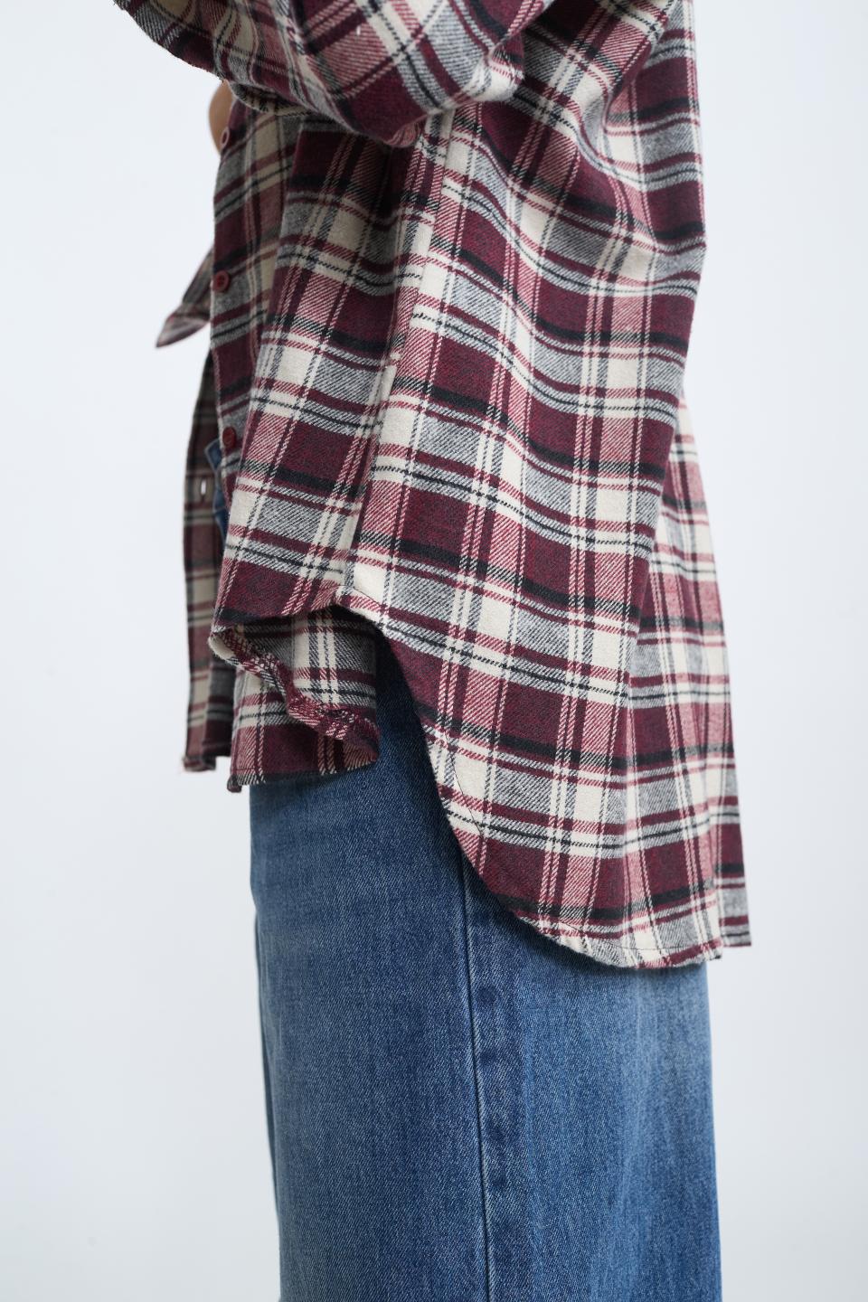 Camicia over check burgundy - Autunno - Inverno 2025 | Brend