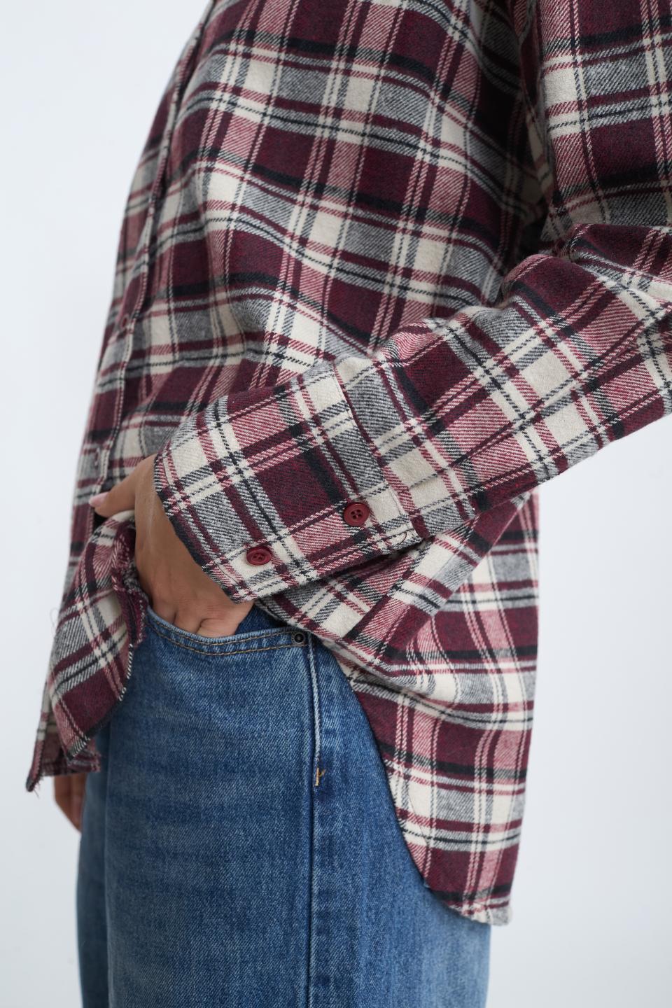 Camicia over check burgundy - Autunno - Inverno 2025 | Brend