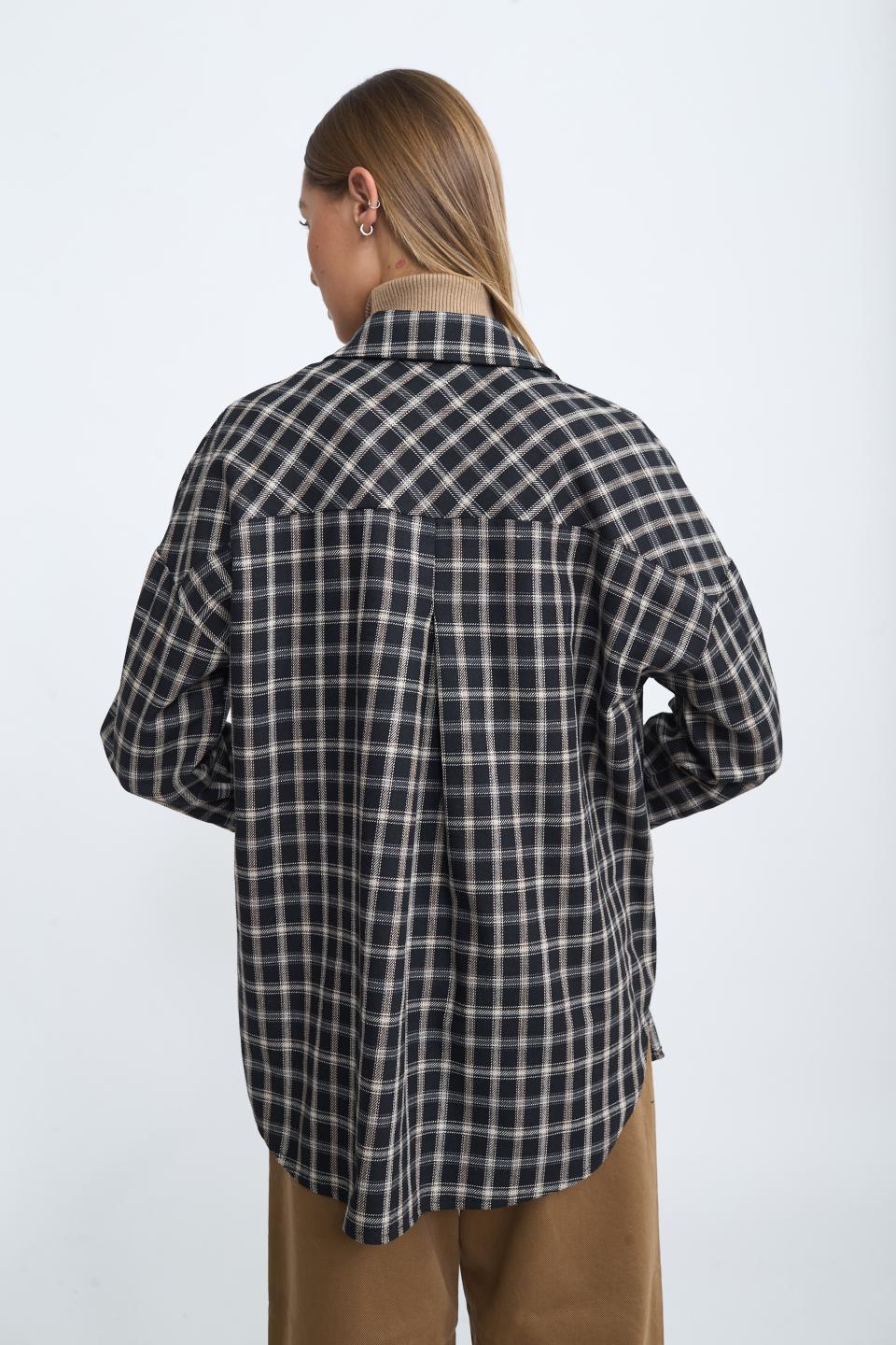 Camicia over check check nero - Autunno - Inverno 2025 | Brend