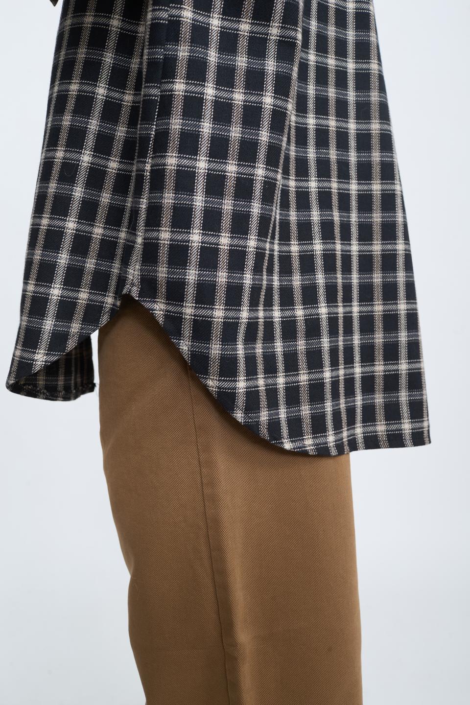 Camicia over check check nero - Autunno - Inverno 2025 | Brend