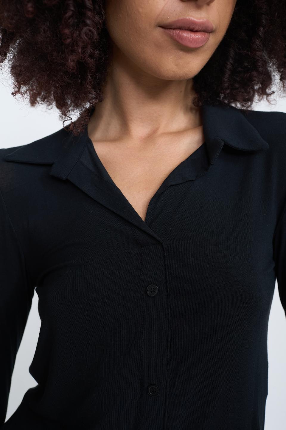 Camicia-polo jersey nero - Autunno - Inverno 2025 | Brend