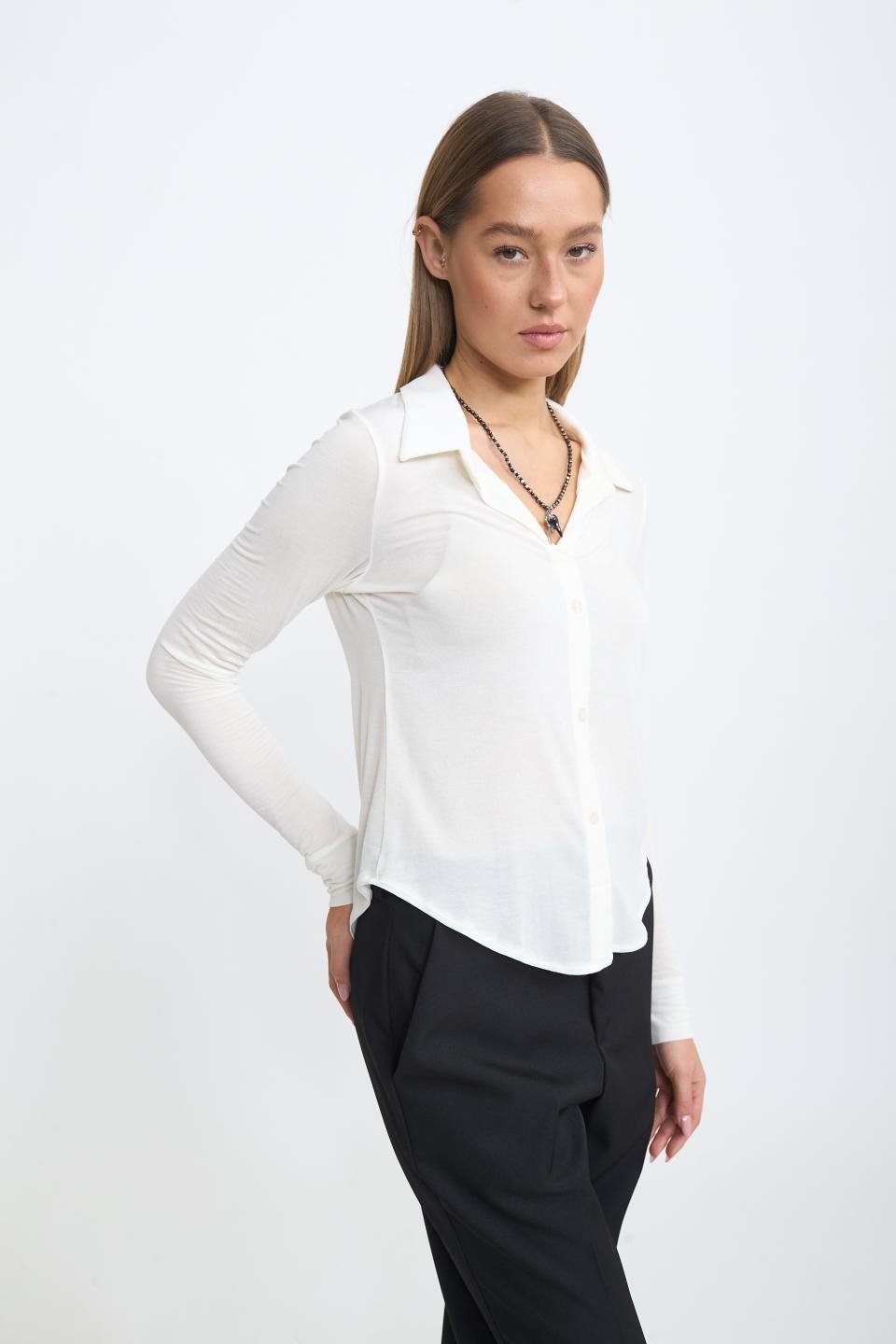 Camicia-polo jersey panna - Autunno - Inverno 2025 | Brend