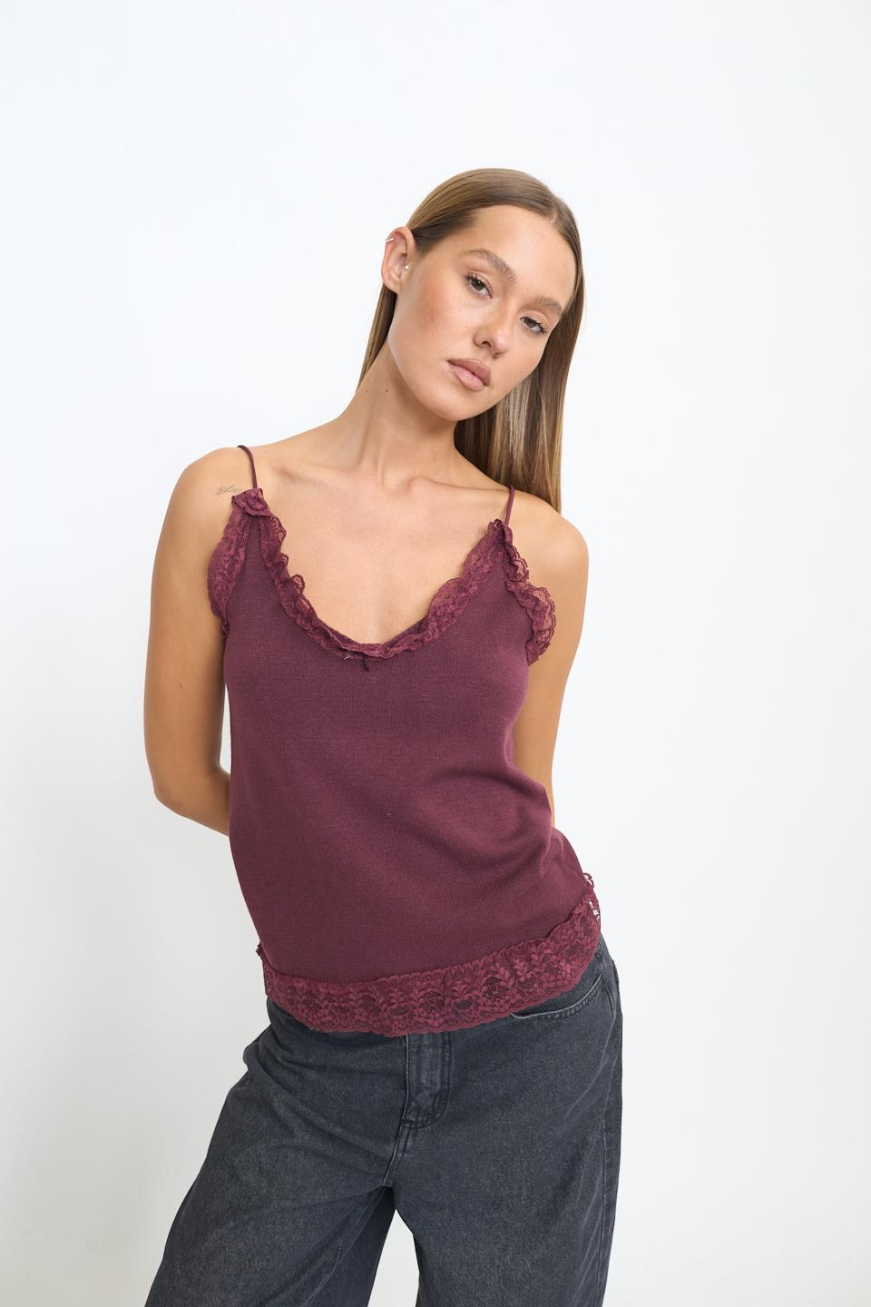 Top maglia pizzo | Brend