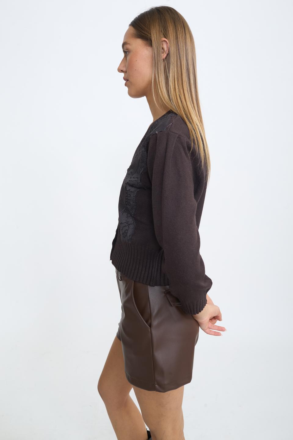 Cardigan crop pizzo moro - Autunno - Inverno 2025 | Brend