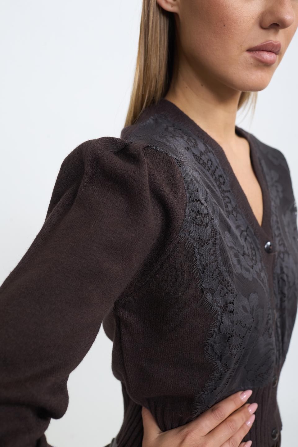 Cardigan crop pizzo moro - Autunno - Inverno 2025 | Brend