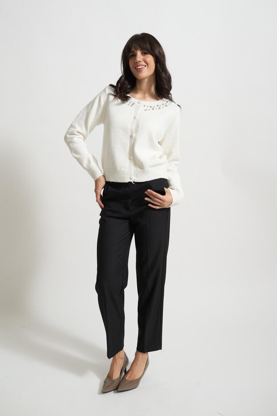 Cardigan bottoni e strass | Brend