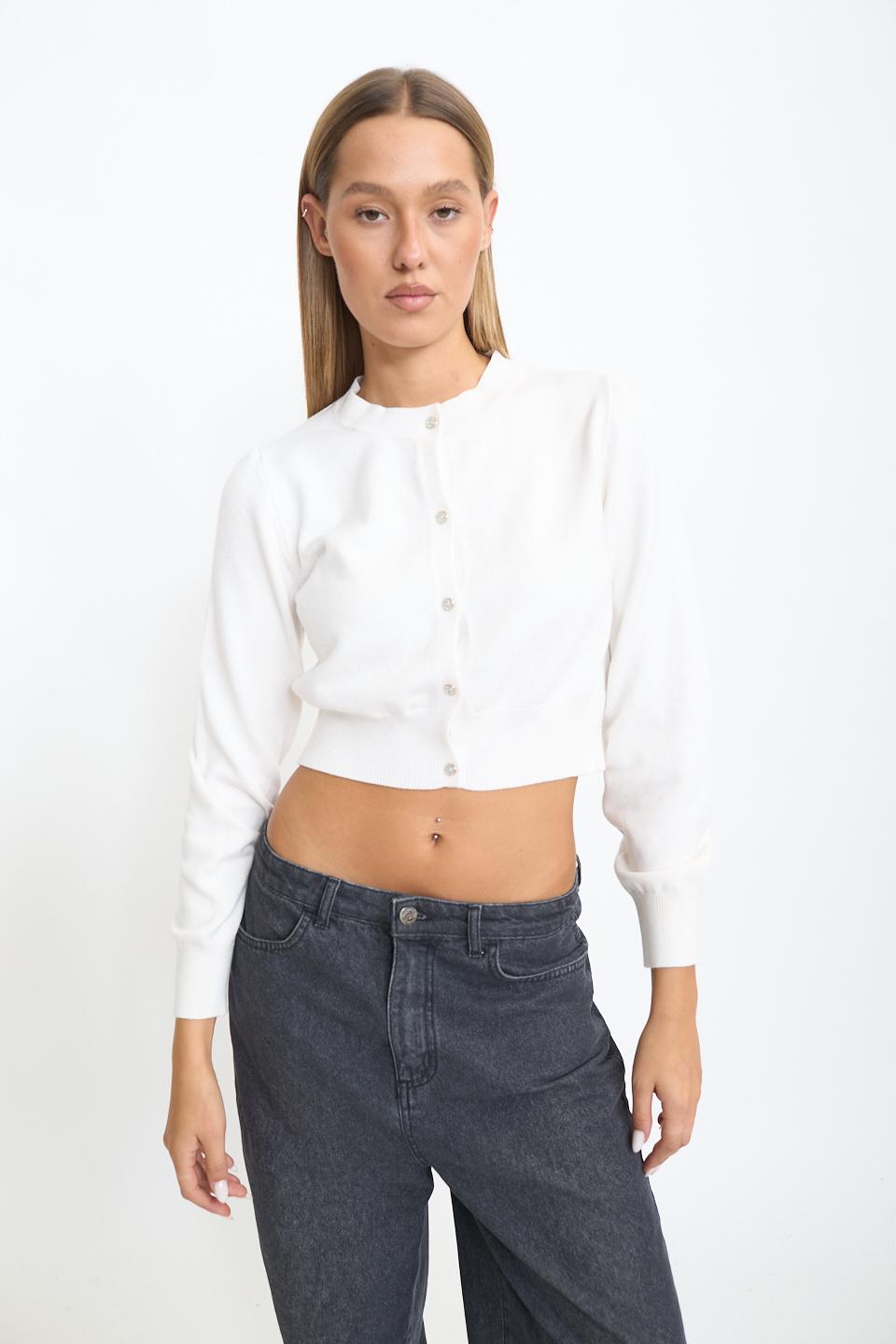 Cardigan corto bottoni madreperla | Brend