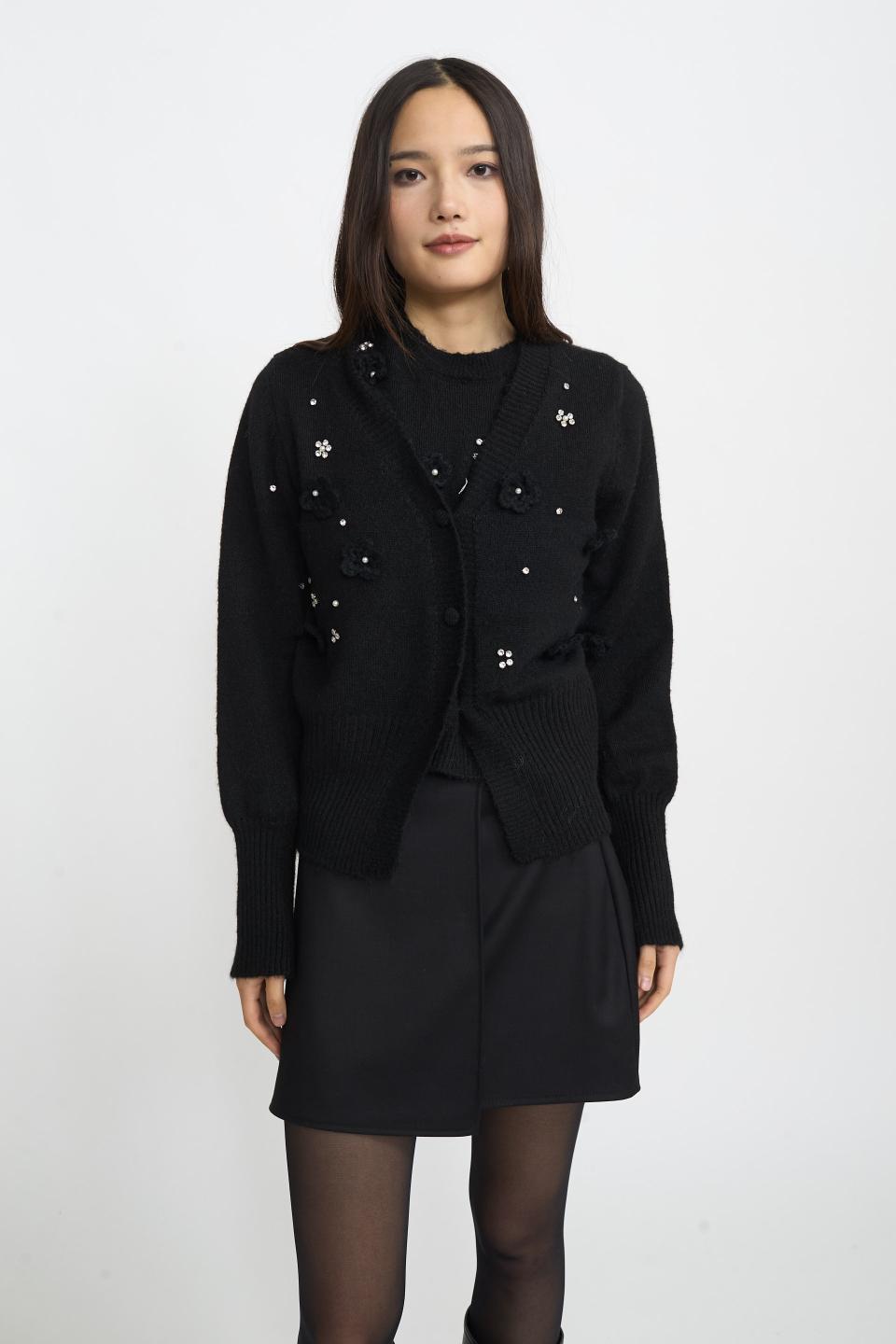 Cardigan scollo v fiori | Brend