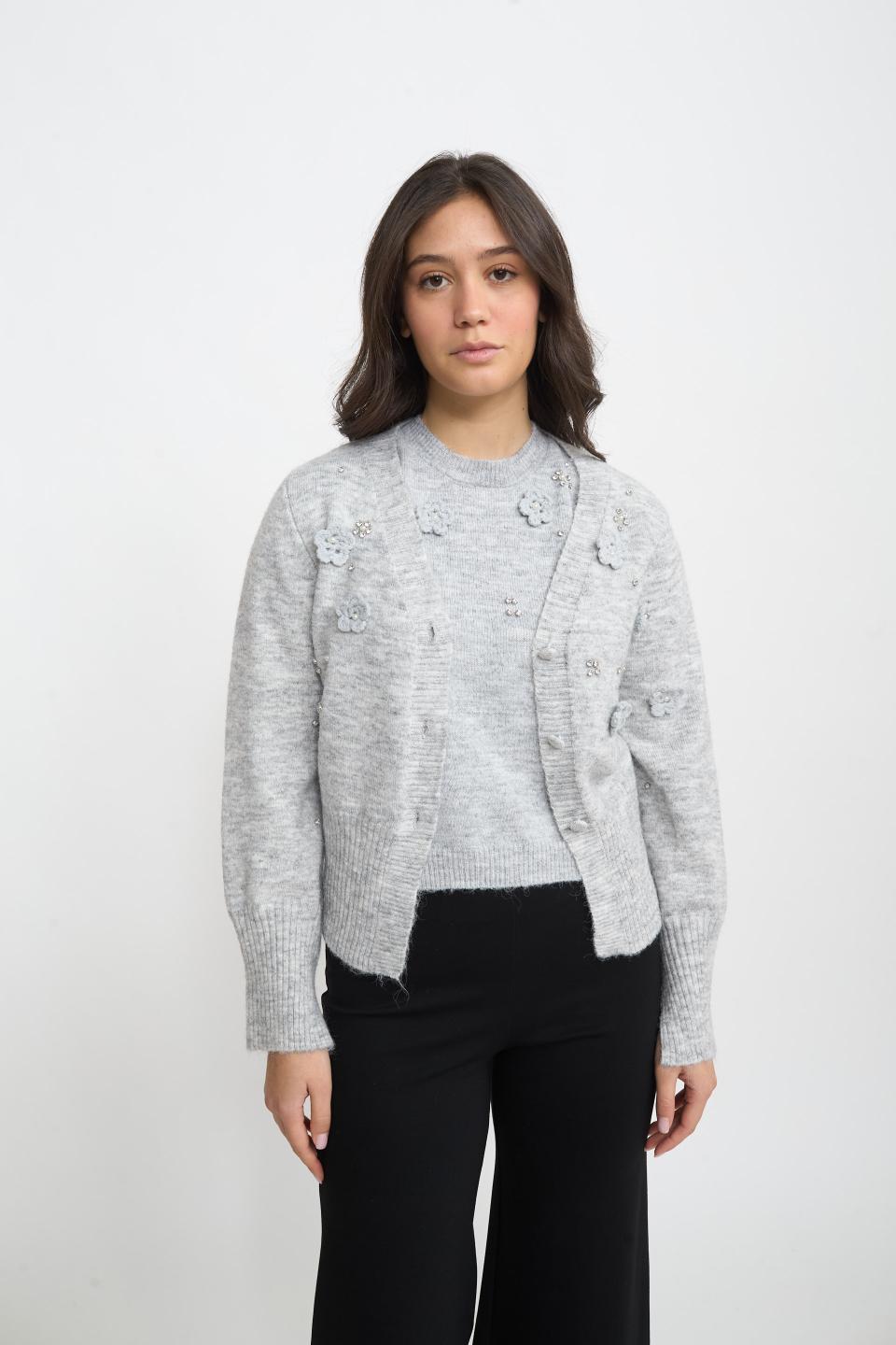 Cardigan scollo v fiori | Brend