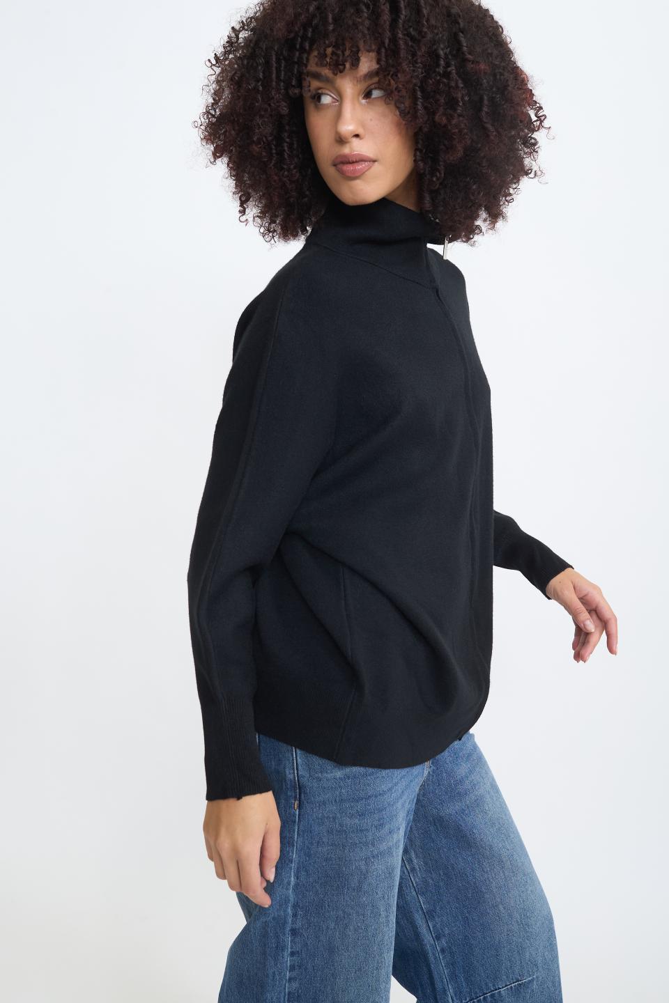 Cardigan over zip nero - Autunno - Inverno 2025 | Brend
