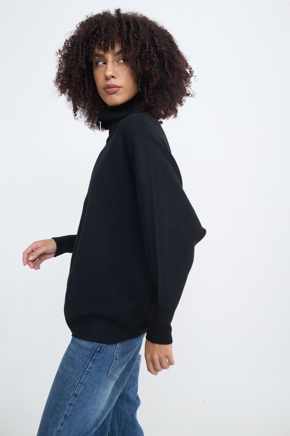 Cardigan over zip nero - Autunno - Inverno 2025 | Brend