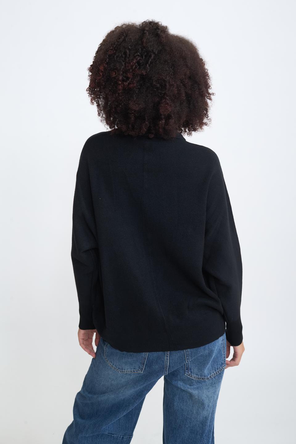Cardigan over zip nero - Autunno - Inverno 2025 | Brend
