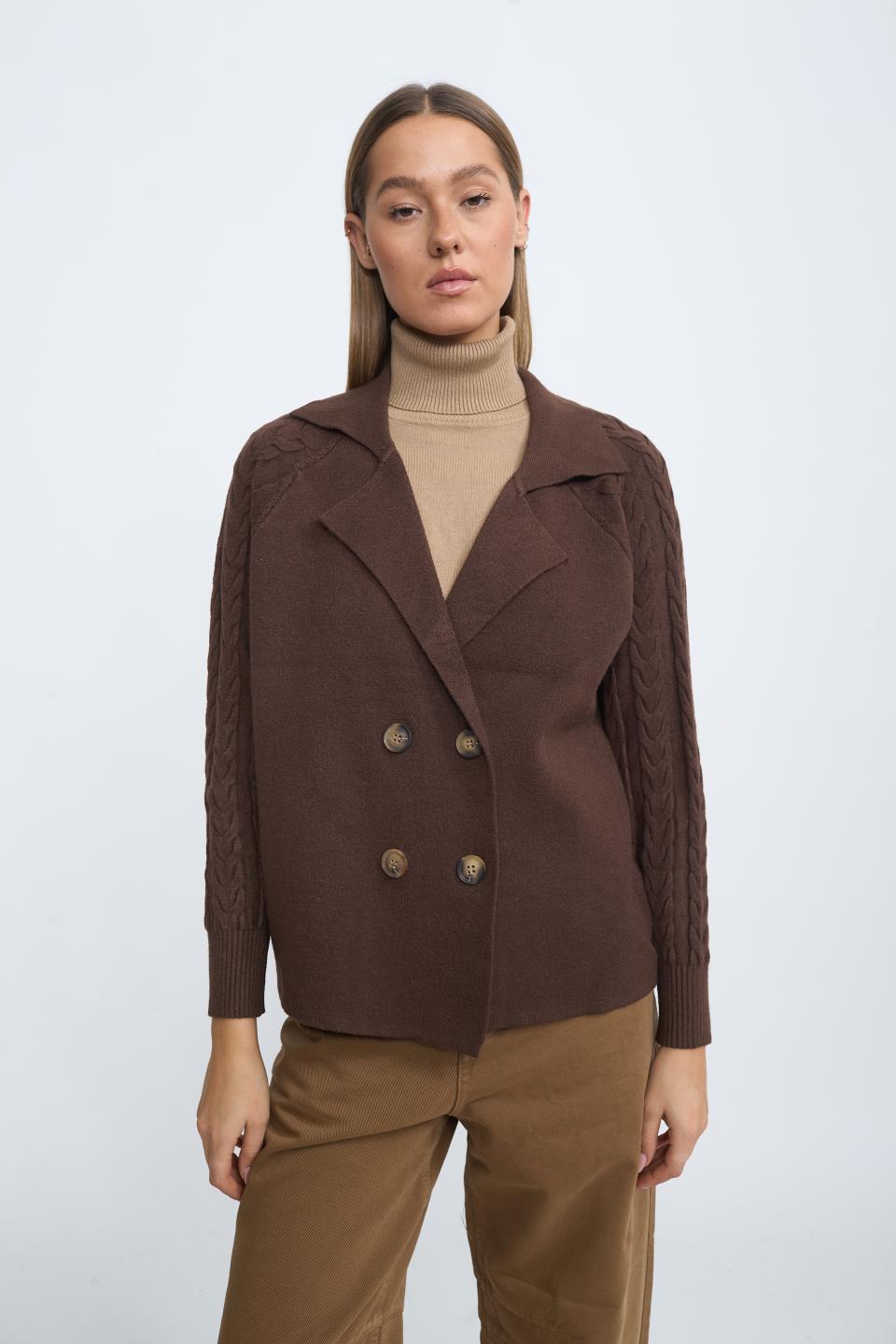 Cardigan manica treccia | Brend