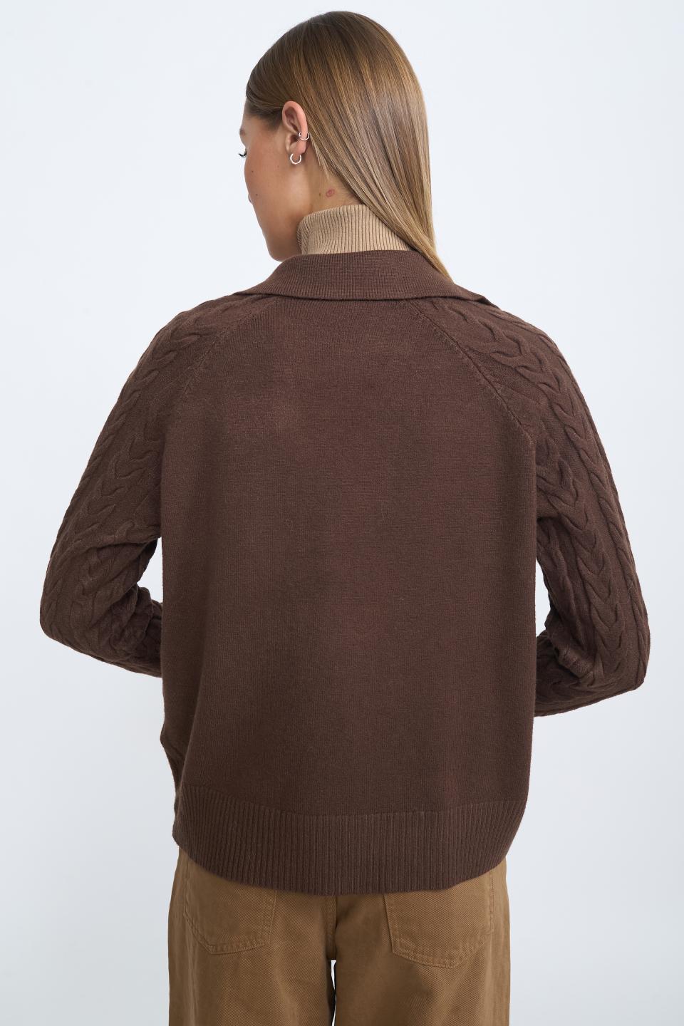 Cardigan manica treccia moro - Autunno - Inverno 2025 | Brend