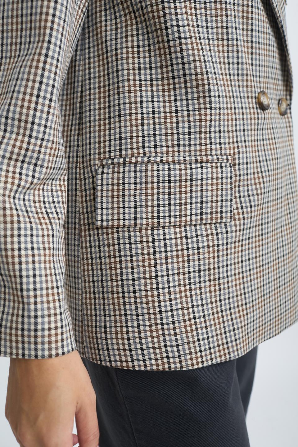 Giacca doppio petto spille quadri grigio/burgundy - Autunno - Inverno 2025 | Brend