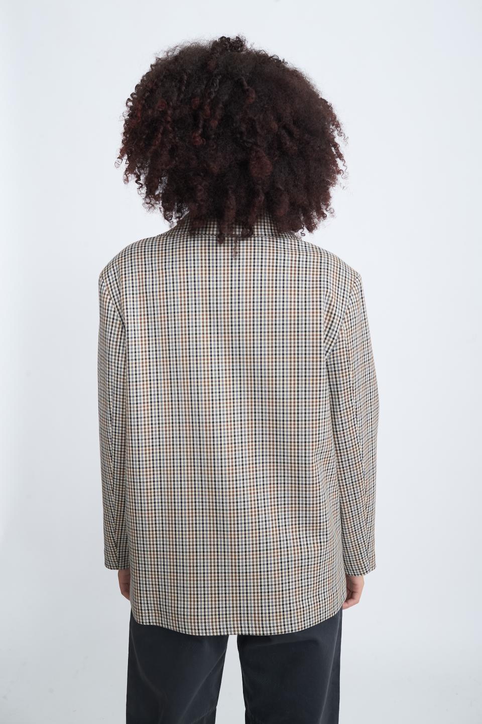 Giacca doppio petto spille quadri grigio/burgundy - Autunno - Inverno 2025 | Brend