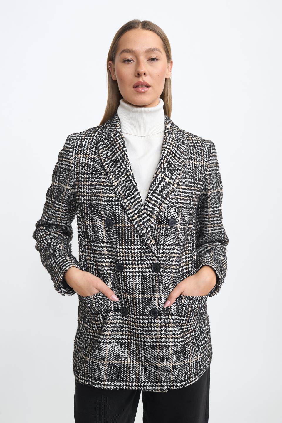 Giacca doppio petto check nero - Autunno - Inverno 2025 | Brend