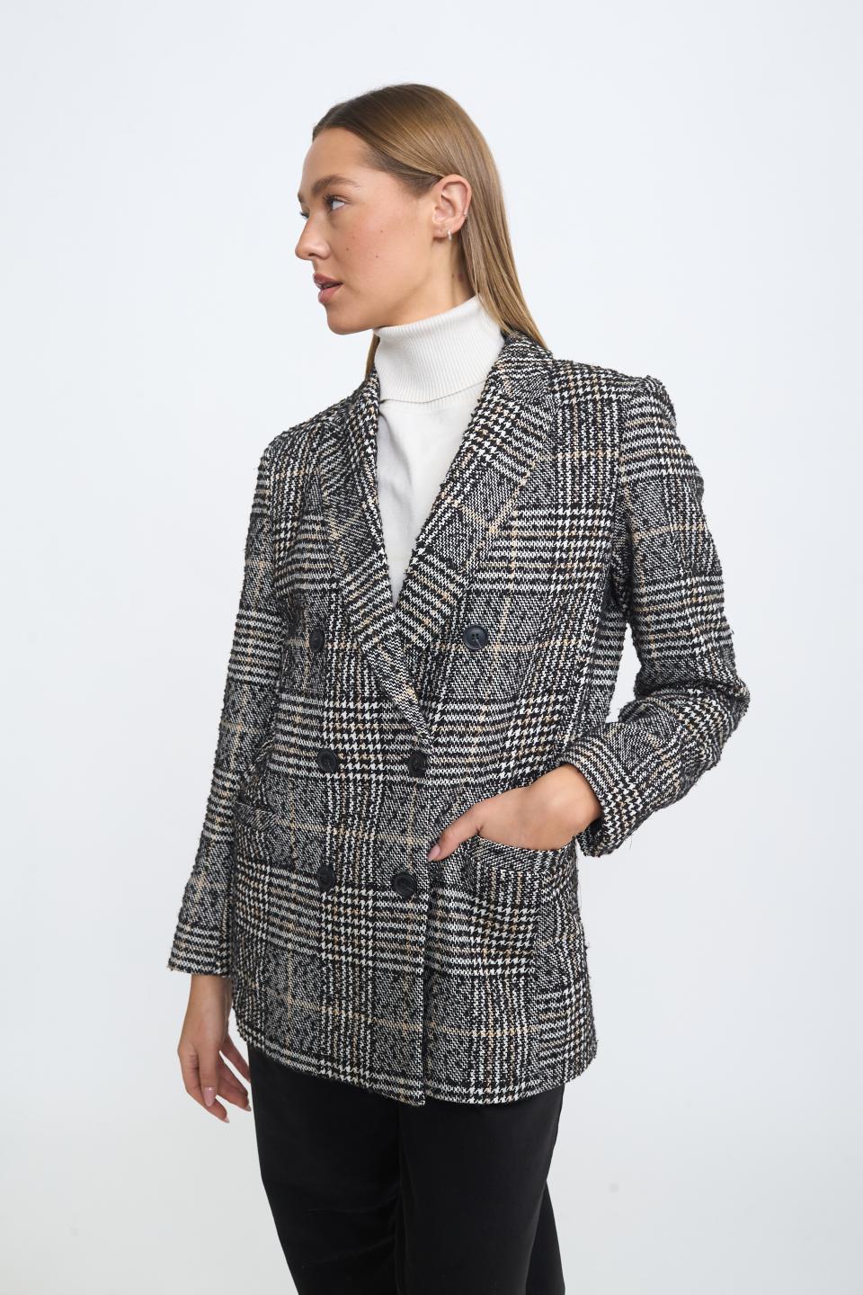 Giacca doppio petto check nero - Autunno - Inverno 2025 | Brend