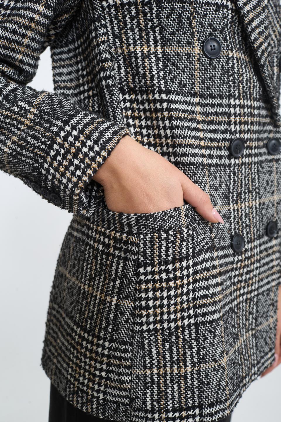 Giacca doppio petto check nero - Autunno - Inverno 2025 | Brend
