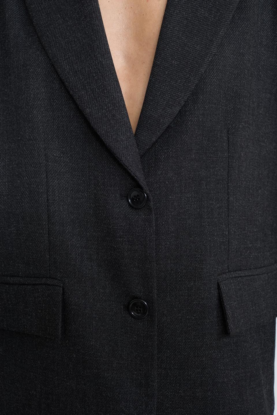 Giacca inserto camicia rigata nero - Autunno - Inverno 2025 | Brend
