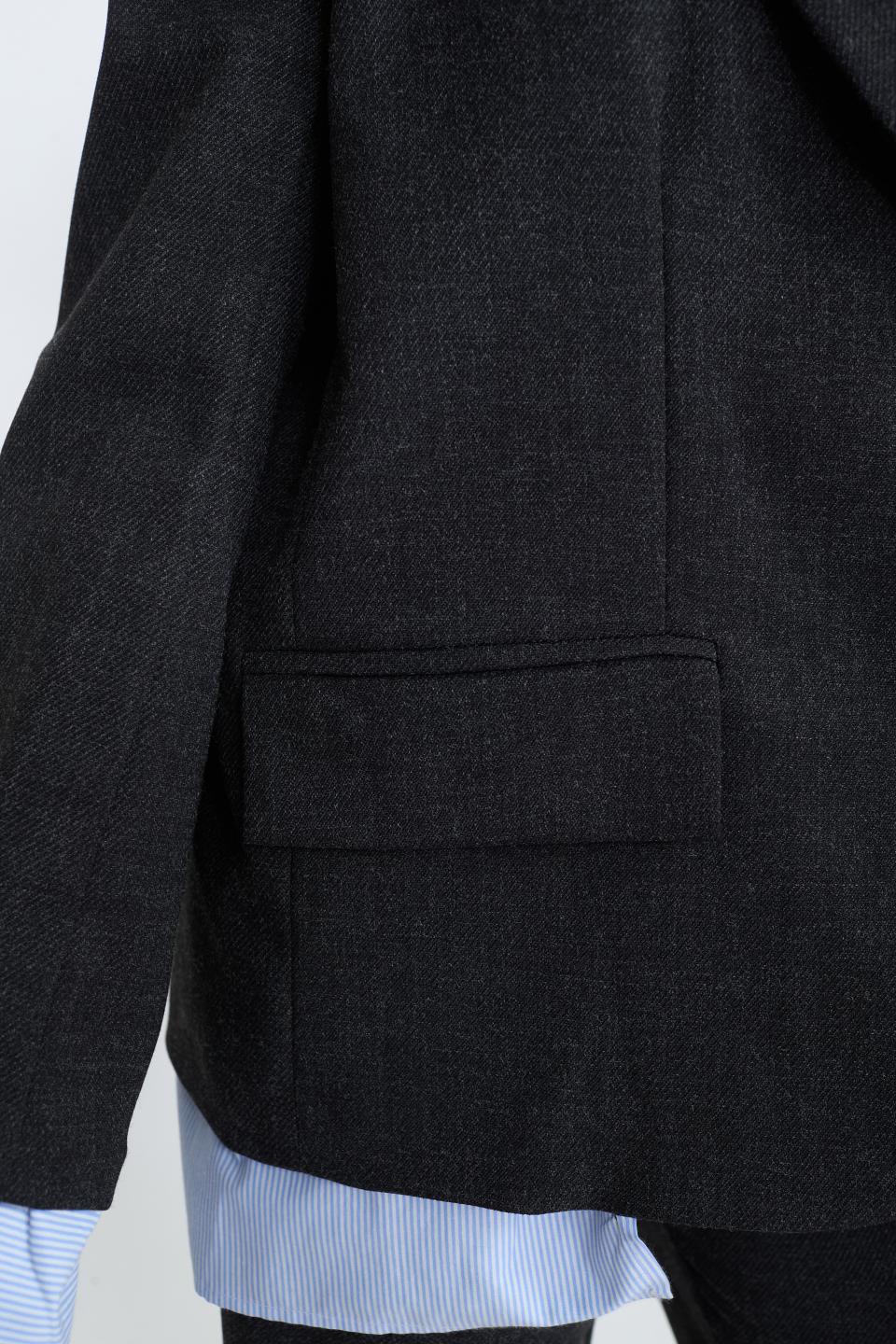Giacca inserto camicia rigata nero - Autunno - Inverno 2025 | Brend