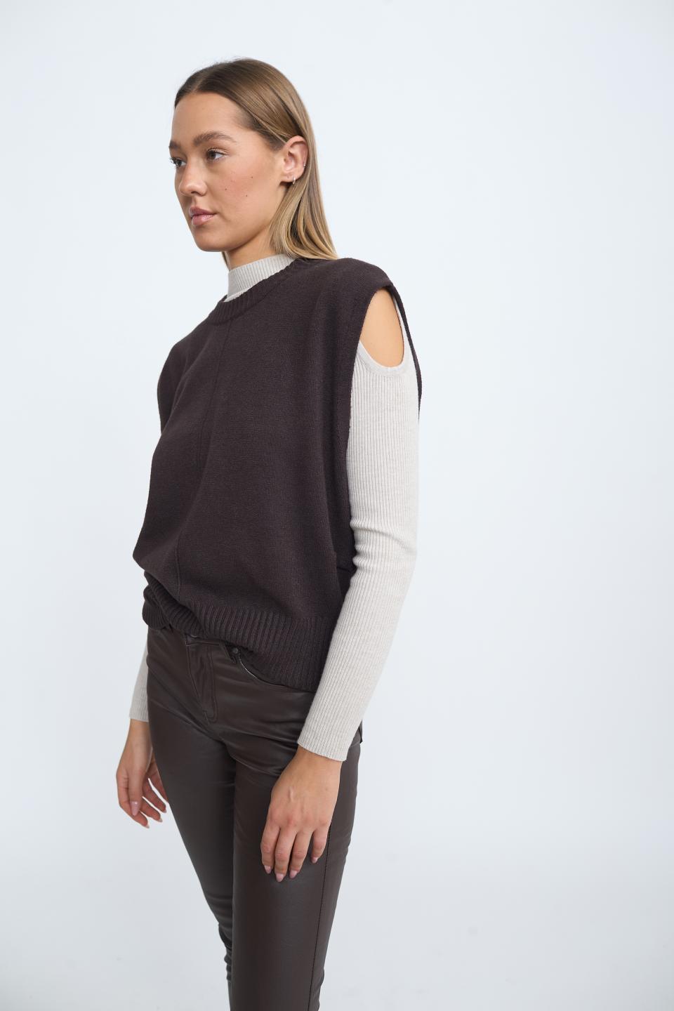 Gilet fascia costine moro - Autunno - Inverno 2025 | Brend