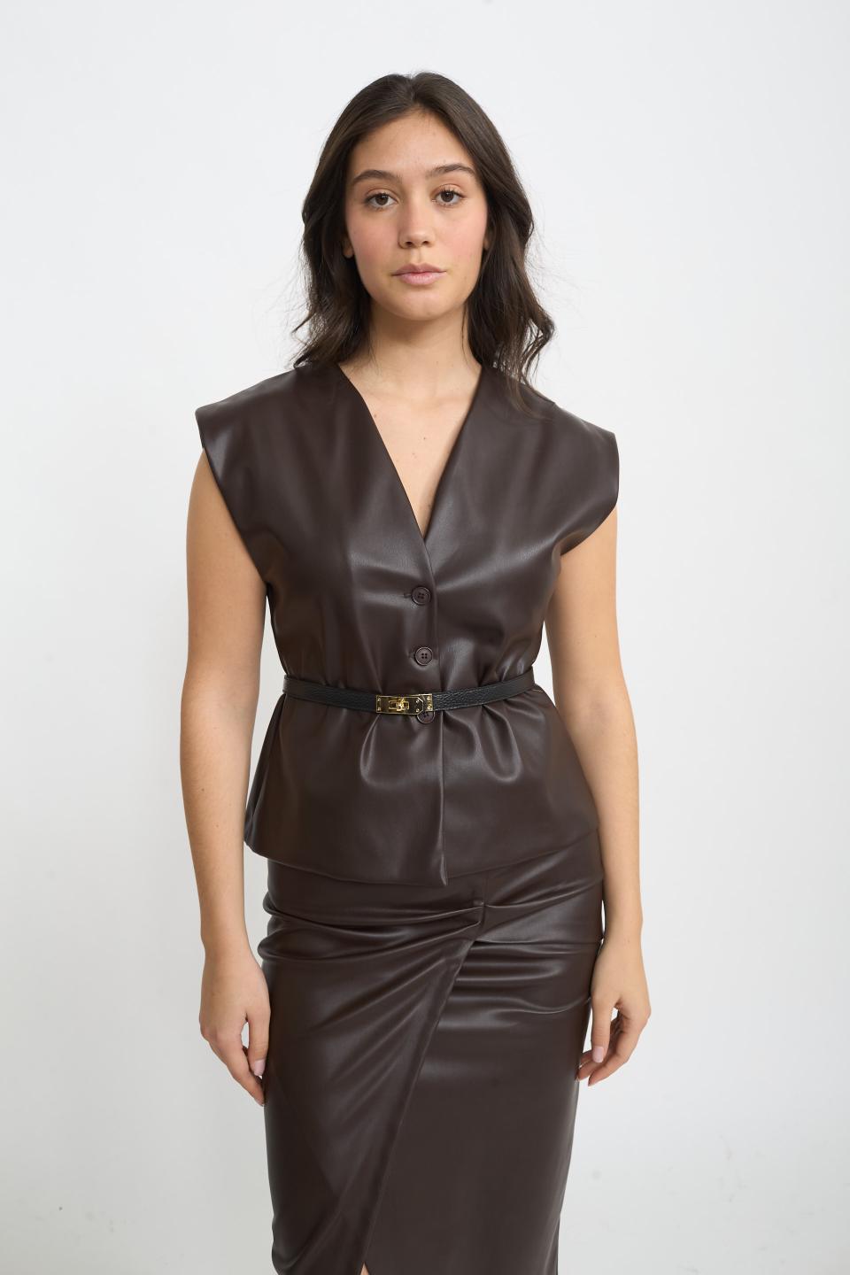 Gilet effetto pelle | Brend