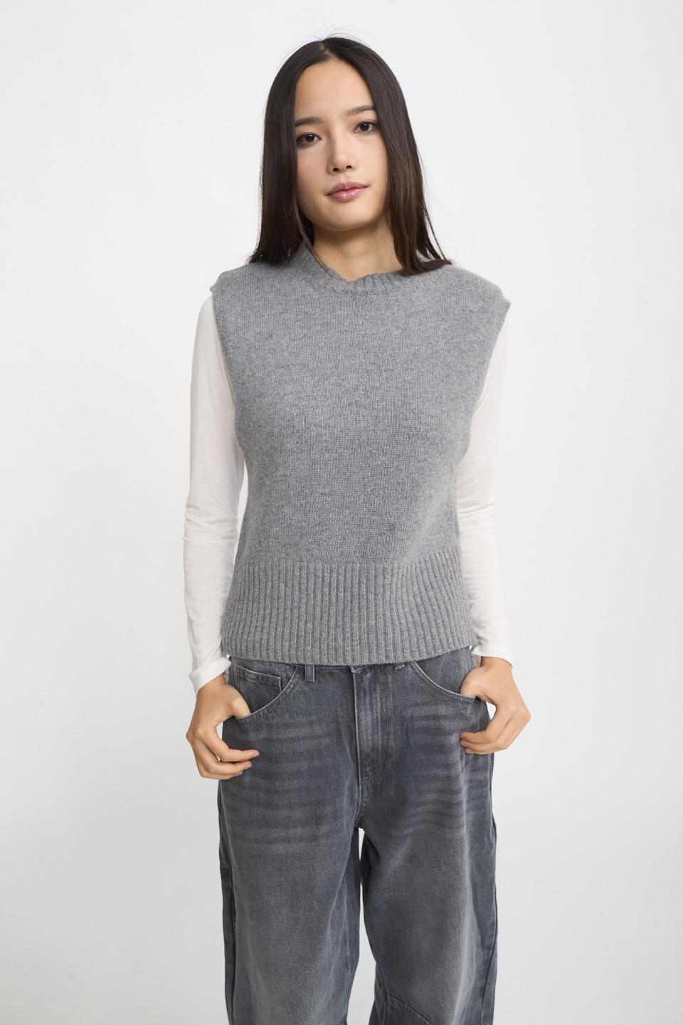 Gilet girocollo spalline | Brend