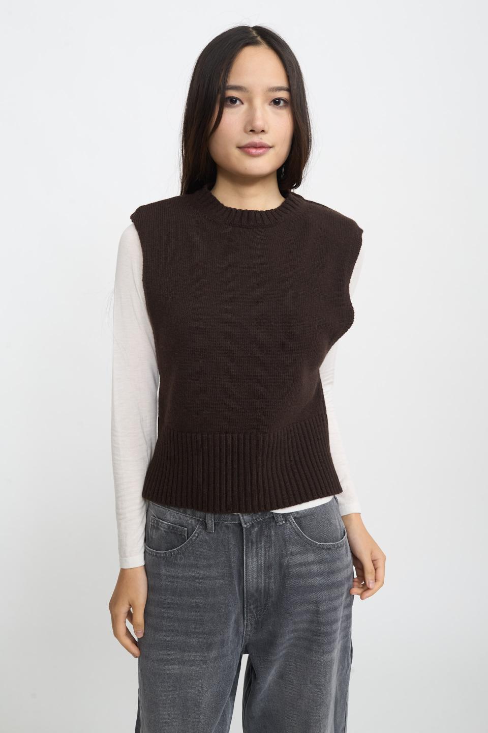 Gilet girocollo spalline | Brend