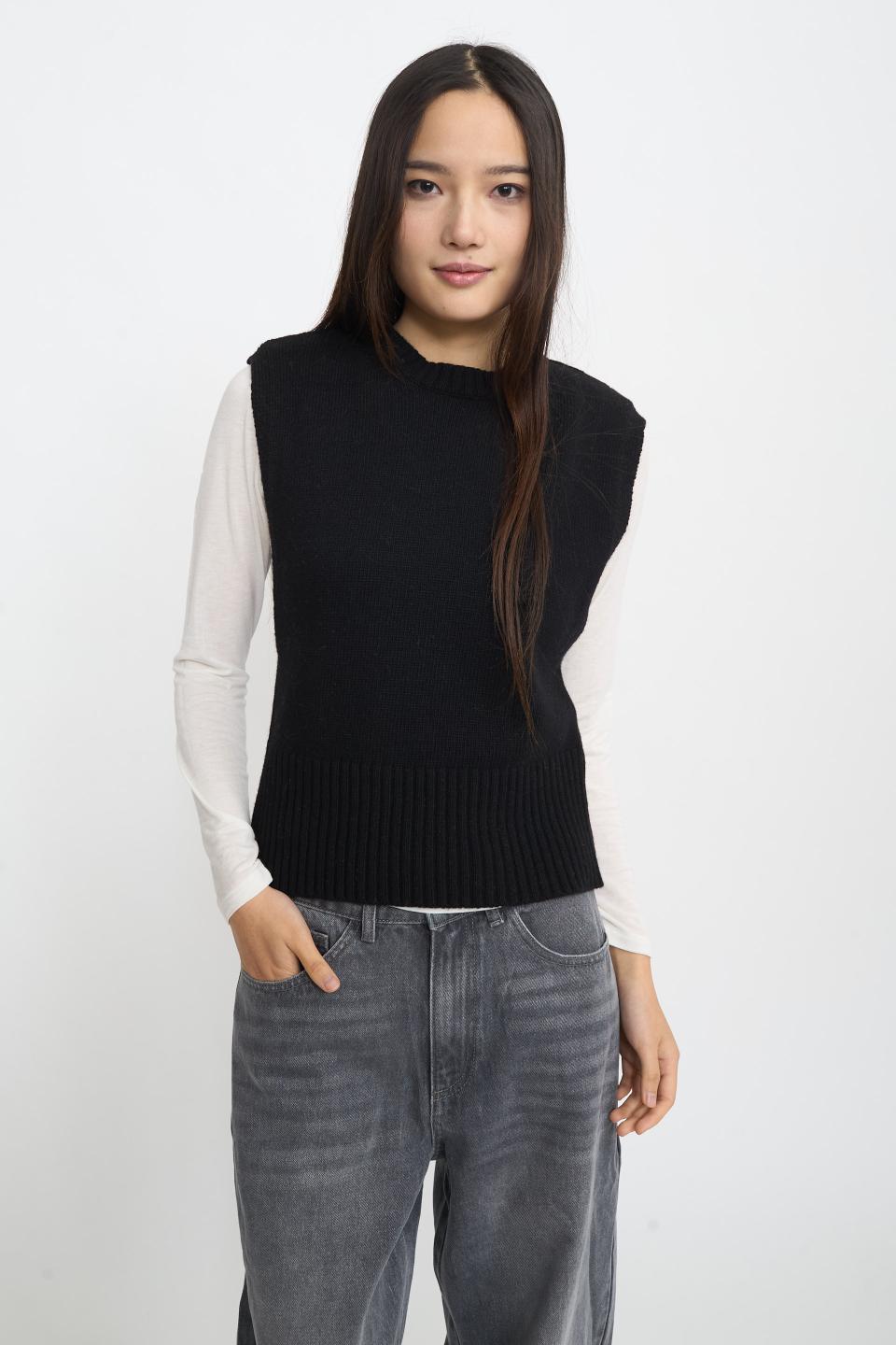 Gilet girocollo spalline | Brend