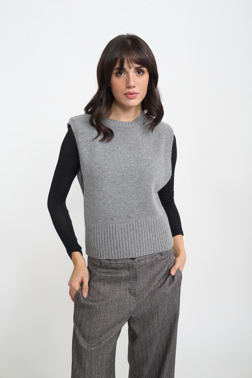 Gilet girocollo spalline | Brend