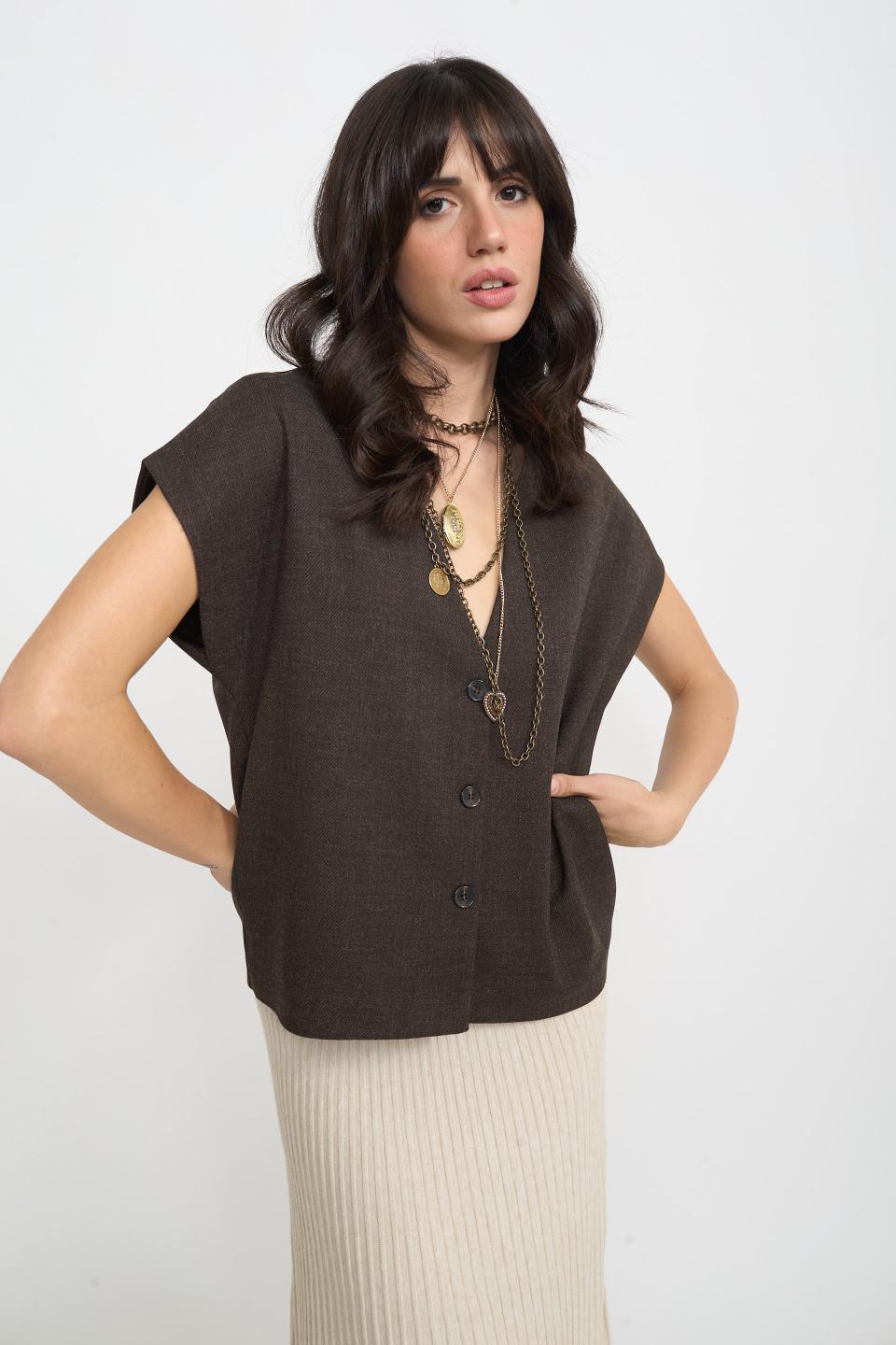 Gilet over scollo V | Brend
