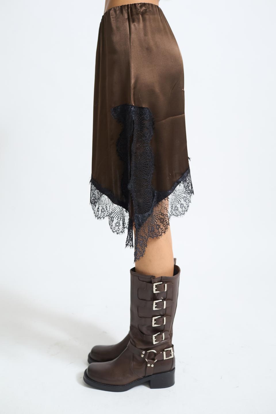 Gonna asimmetrica pizzo moro - Autunno - Inverno 2025 | Brend