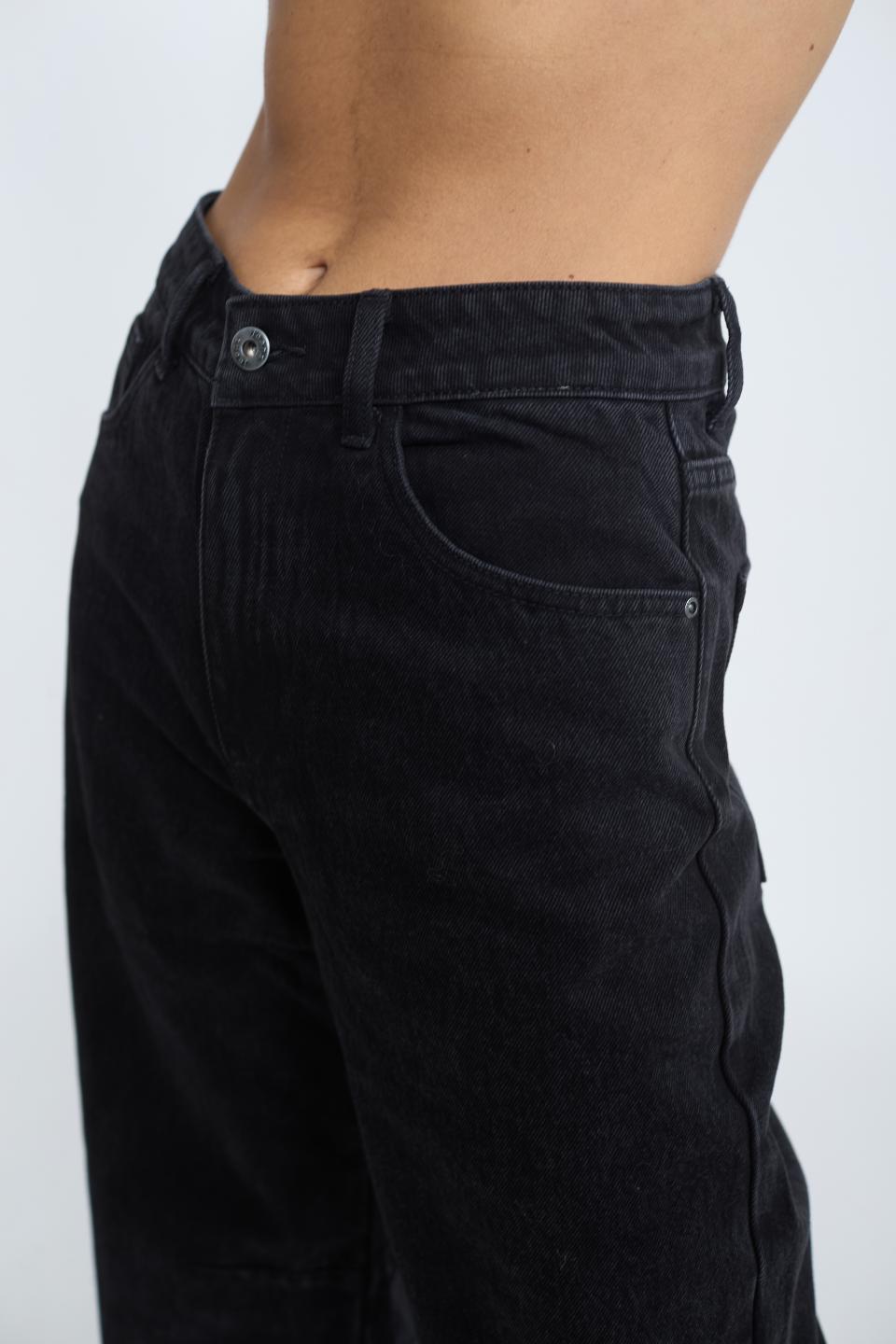 Jeans barrel cuciture nero - Autunno - Inverno 2025 | Brend