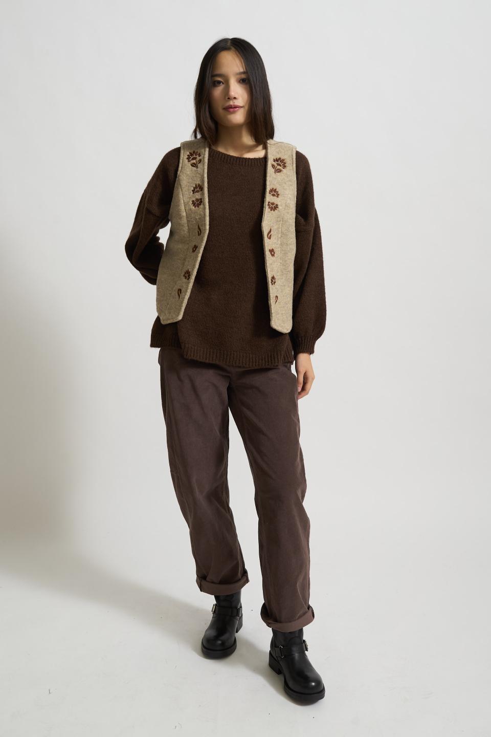 Gilet ricami lana | Brend