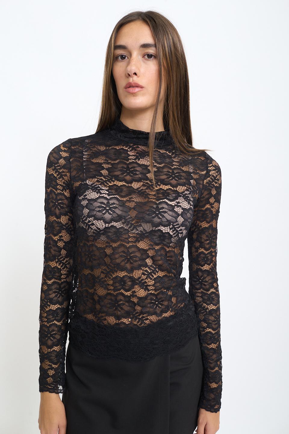 Maglia lupetto pizzo | Brend