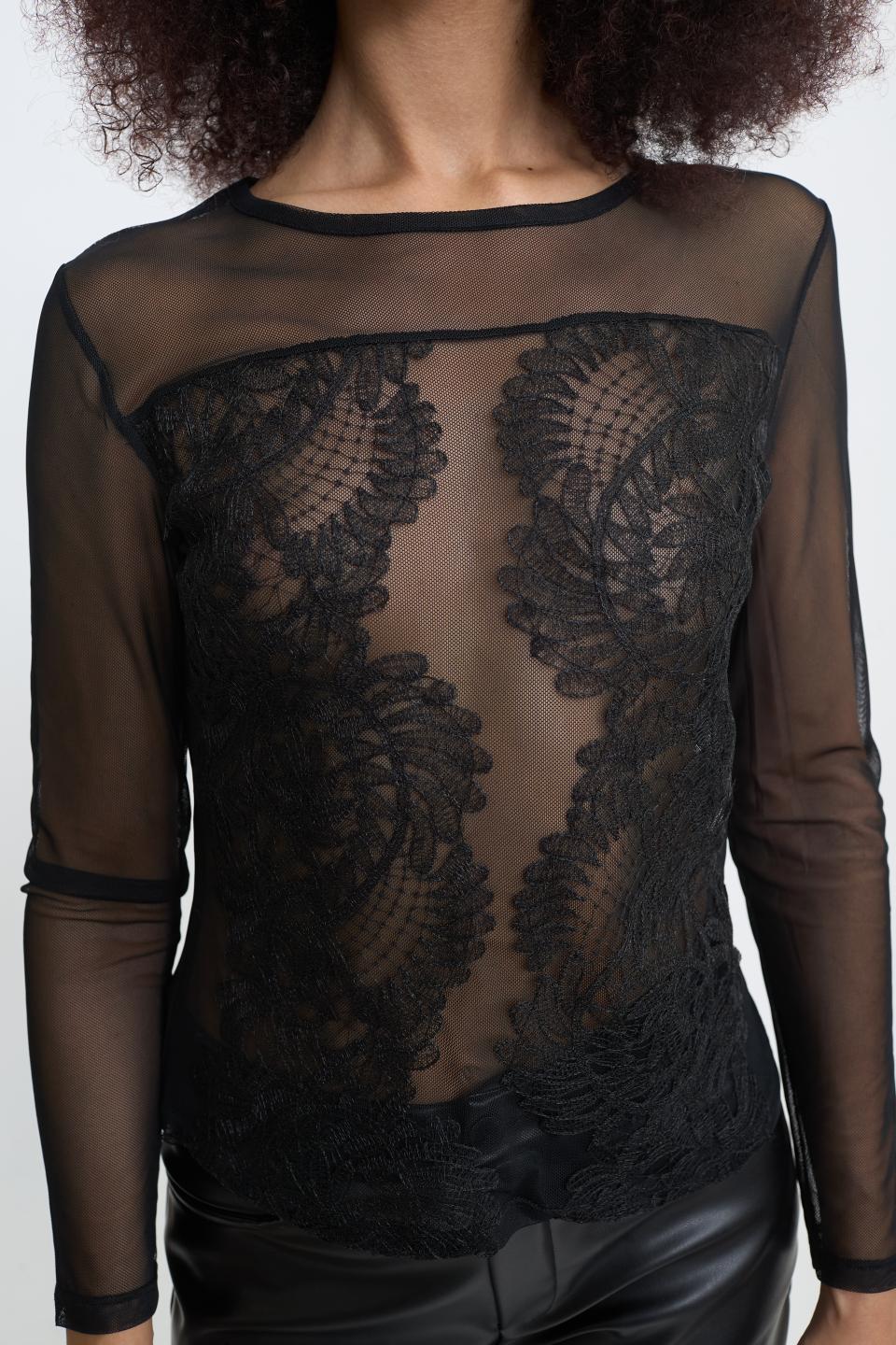 Maglia tulle/pizzo nero - Autunno - Inverno 2025 | Brend