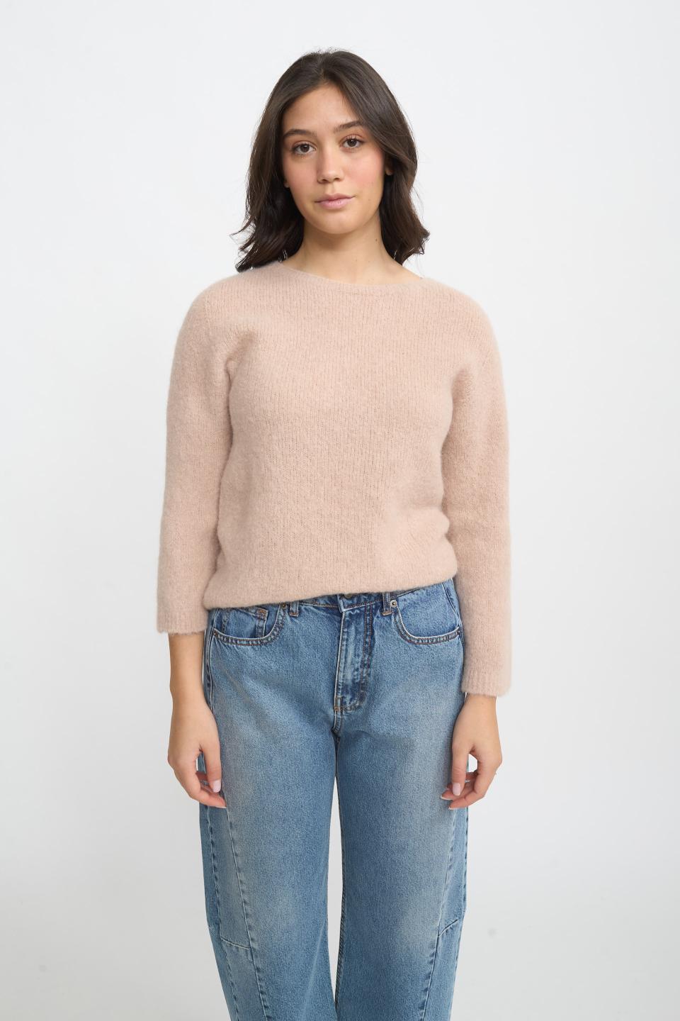 Maglia scollo barca alpaca | Brend