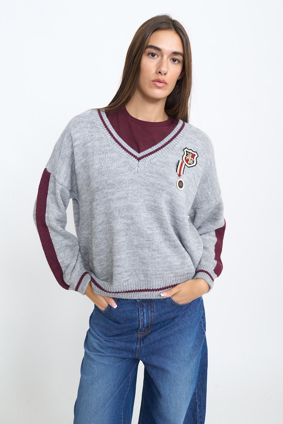 Maglia college scollo V | Brend