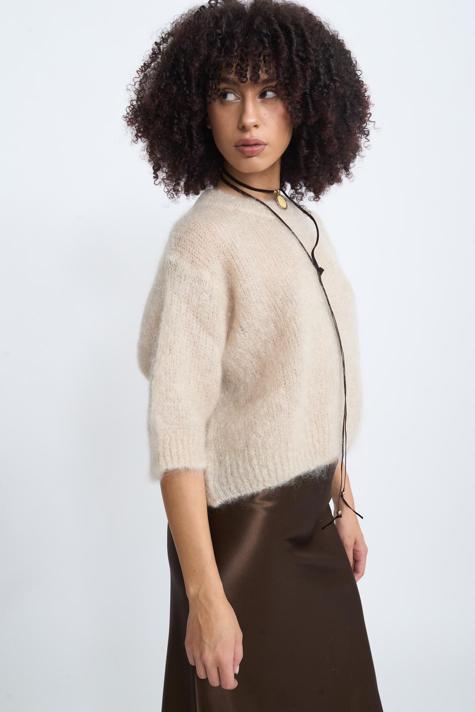 Maglia uovo mohair beige - Autunno - Inverno 2025 | Brend