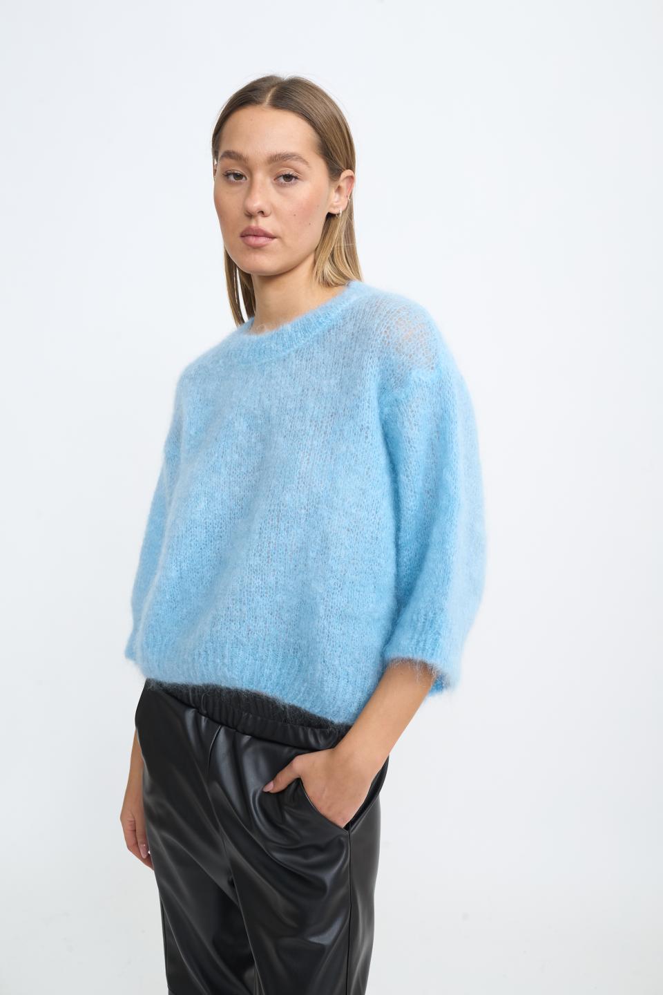 Maglia uovo mohair cielo - Autunno - Inverno 2025 | Brend