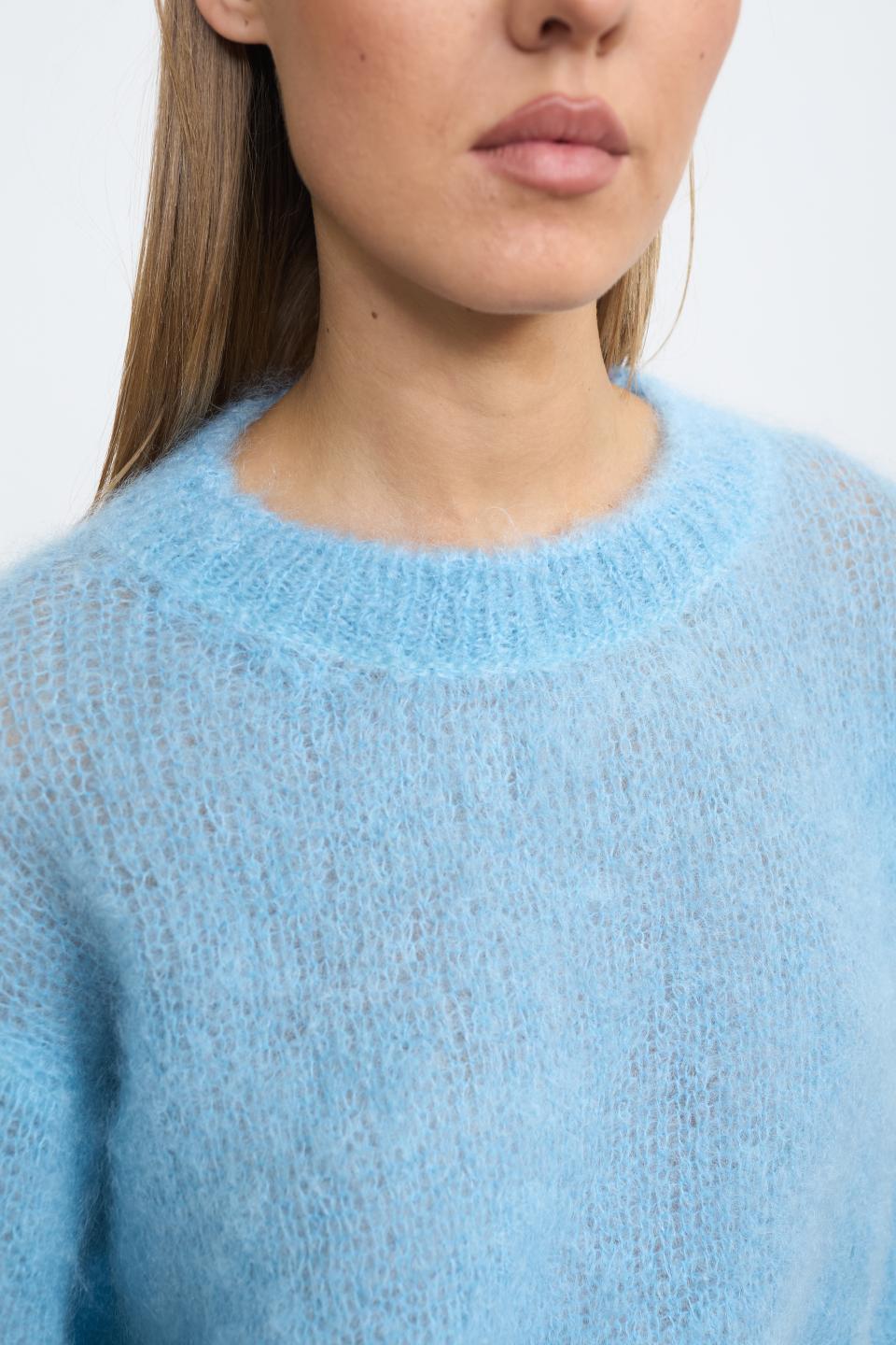 Maglia uovo mohair cielo - Autunno - Inverno 2025 | Brend