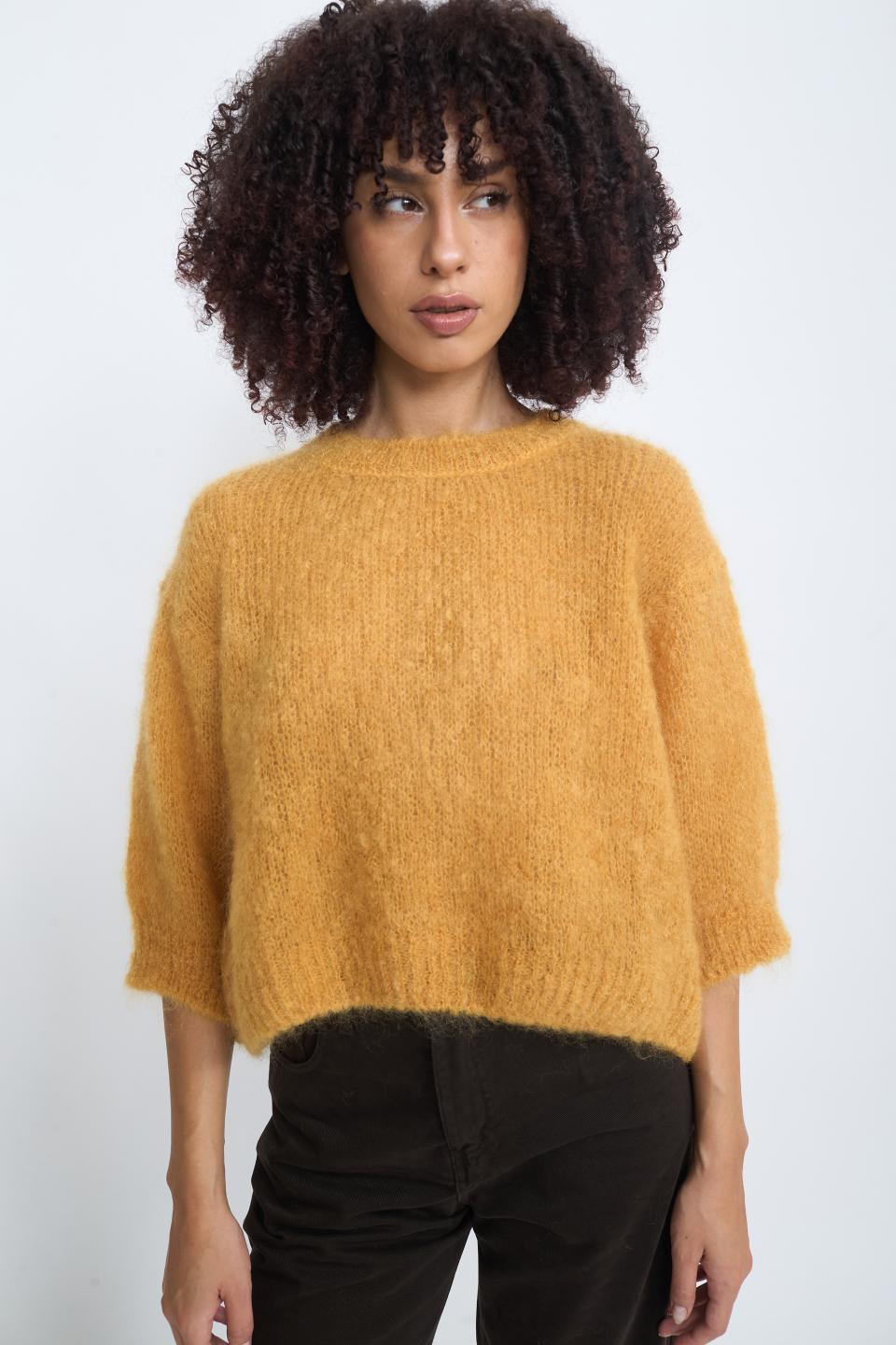Maglia uovo mohair mostarda - Autunno - Inverno 2025 | Brend